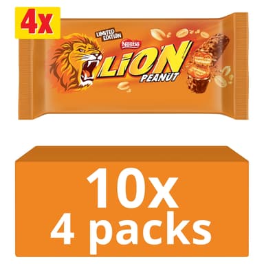 Lion Limited Edition Peanut Bars 4 Pack - 10 x 124g Multipacks