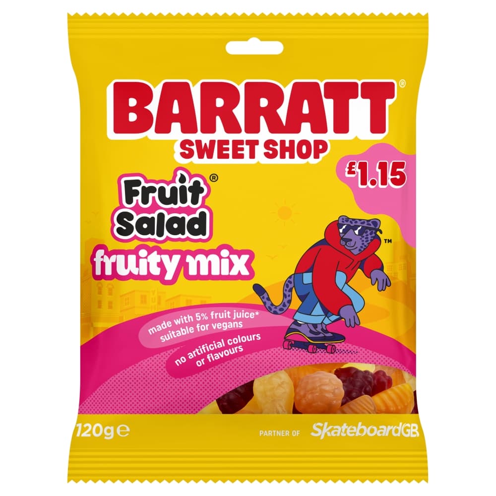 Barratt Sweet Shop Fruit Salad Fruity Mix 120g £1.15 PMP