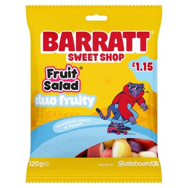 Barratt Sweet Shop Fruit Salad Duo Fruity - 12 x 120g Bags