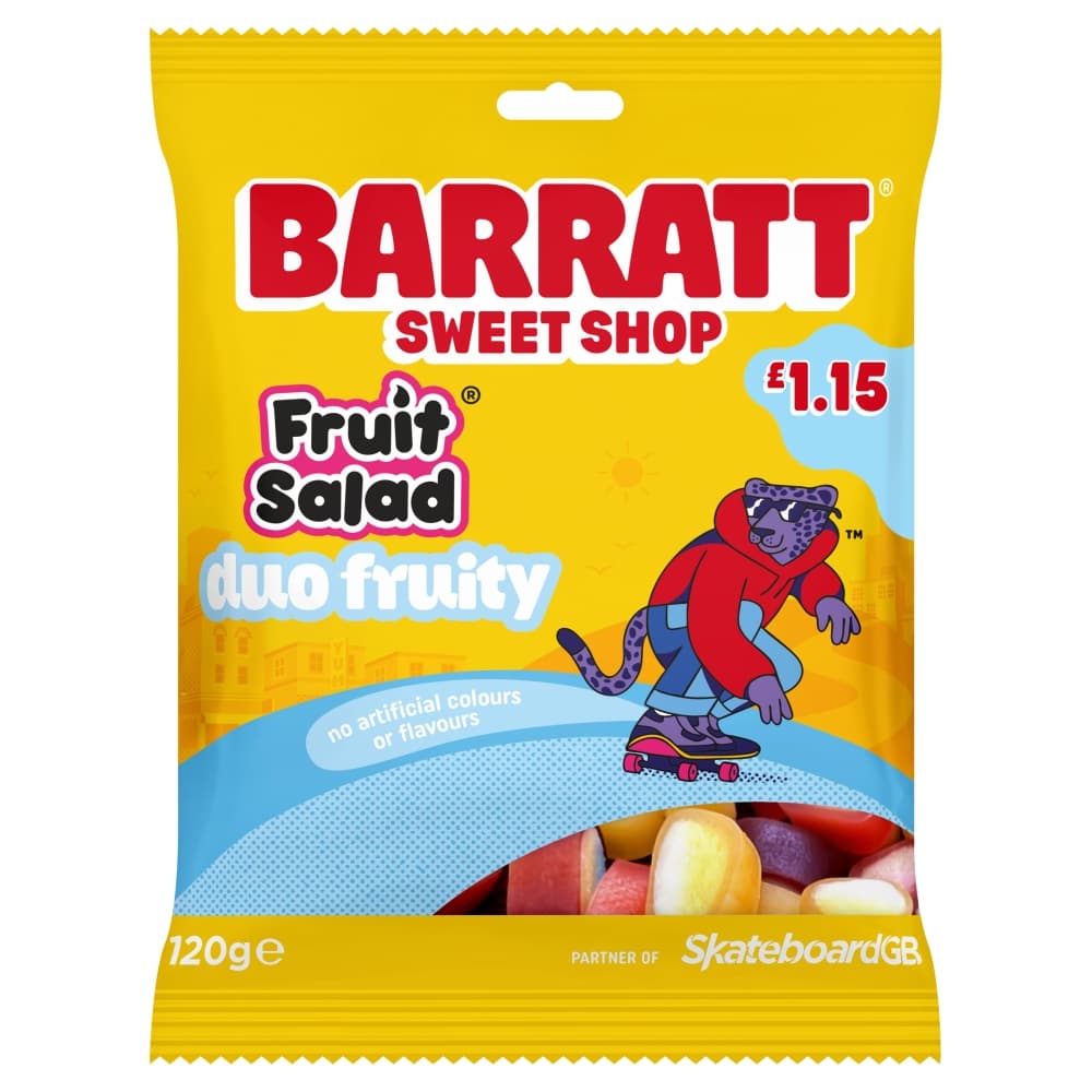 Barratt Sweet Shop Fruit Salad Duo Fruity 120g £1.15 PMP 
