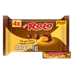 Rolo Milk Chocolate & Toffee Tube 4 Pack Multipack 166.4g PMP £1.99