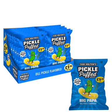 Van Holten's Big Papa Pickle & Dill Puffed Snacks - 14 x 50g Bags
