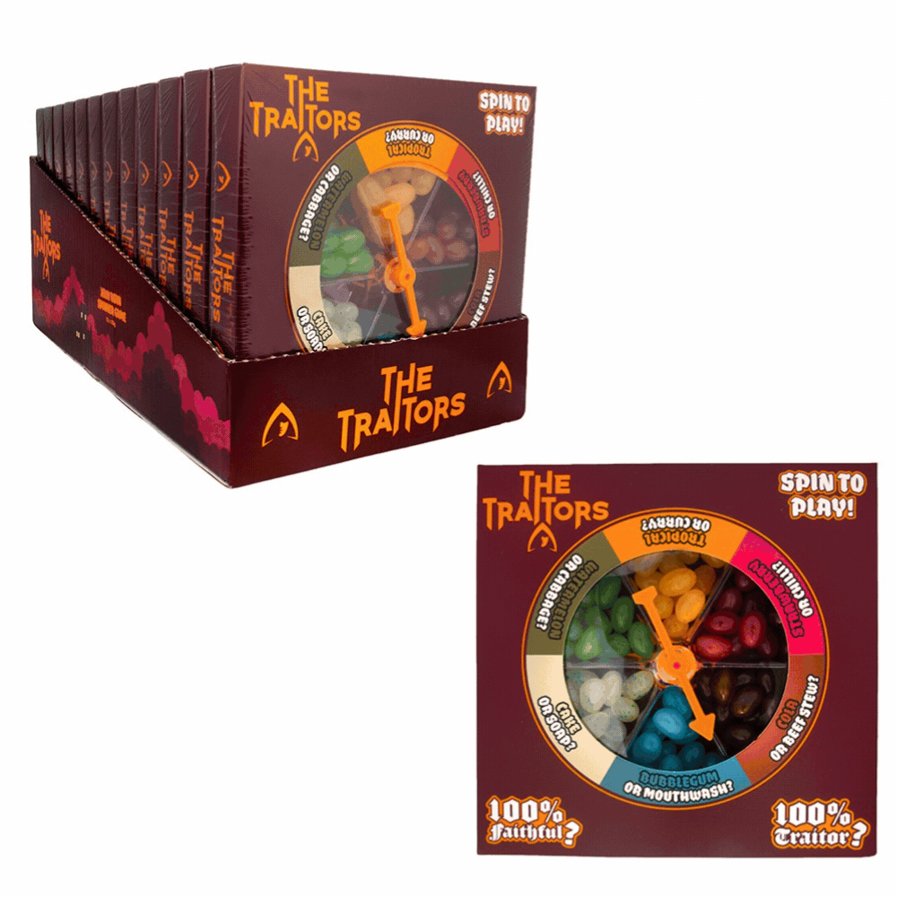 The Traitors Jelly Bean Spinner Game - 12 x 100g Boxes