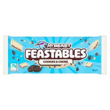 Mr Beast Feastables Cookies & Creme - 10 x 60g Bars