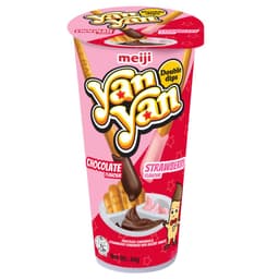 Meiji Yan Yan Chocolate and Strawberry Double Dips 44g