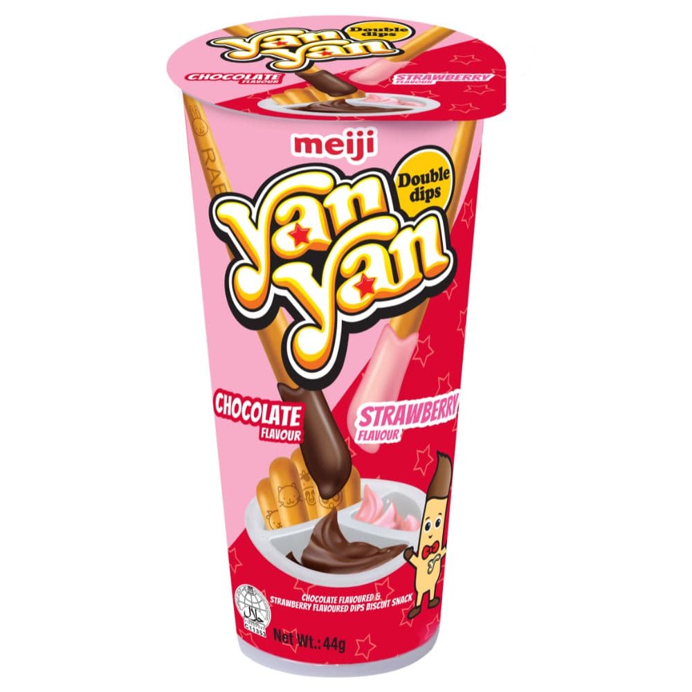 Meiji Yan Yan Chocolate and Strawberry Double Dips 44g