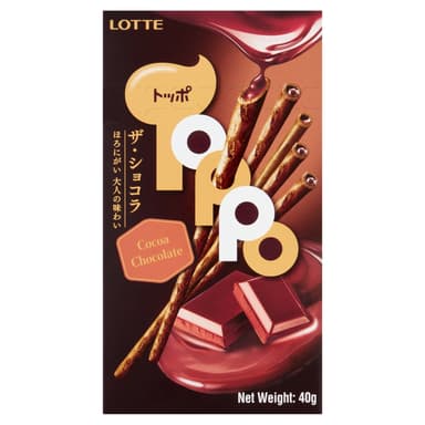 Lotte Toppo Cocoa Chocolate Filled Biscuit Sticks - 10 x 40g Packs