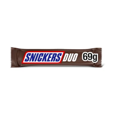 Snickers Duo Peanut & Caramel Chocolate Bar - 24 x 69g Bars