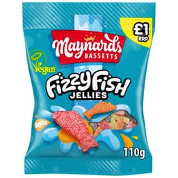 Maynards Bassetts Fizzy Fish Sweets Sharing Bag 110g £1 PMP