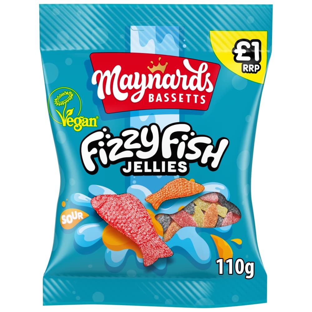 Maynards Bassetts Fizzy Fish Sweets Sharing Bag 110g £1 PMP