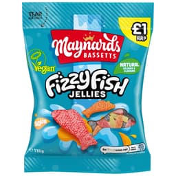 Maynards Bassetts Fizzy Fish Sweets Sharing Bag 110g £1 PMP
