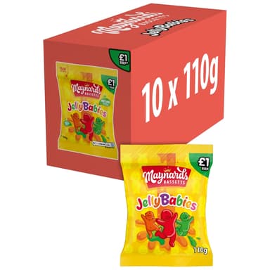 Maynards Bassetts Jelly Babies Sweets - 10 x 110g Bags
