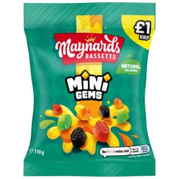 Maynards Bassetts Mini Gems Candy Bag 110g £1 PMP