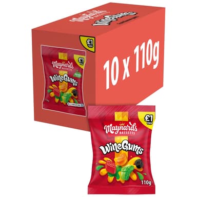 Maynards Bassetts Wine Gums Candy -10 x 110g Bags