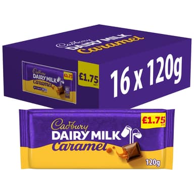 Cadbury Dairy Milk Caramel Chocolate Bar - 16 x 120g Bars