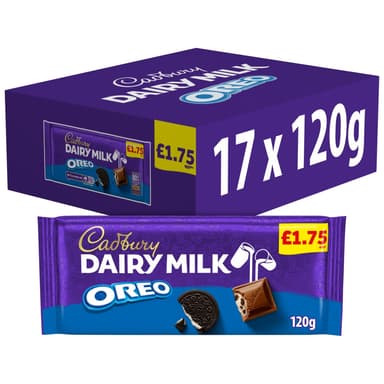 Cadbury Dairy Milk Oreo Chocolate Bar - 17 x 120g Bars