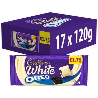 Cadbury Oreo White Chocolate Bar - 17 x 120g Bars