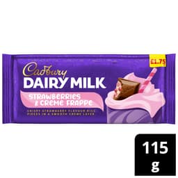 Cadbury Dairy Milk Strawberries & Creme Frappe Chocolate Bar 115g £1.75 PMP