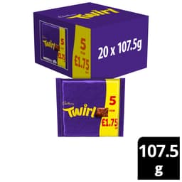 Cadbury Twirl Chocolate Bar 5 Pack 107.5g £1.75 PMP