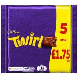 Cadbury Twirl Chocolate Bar 5 Pack 107.5g £1.75 PMP