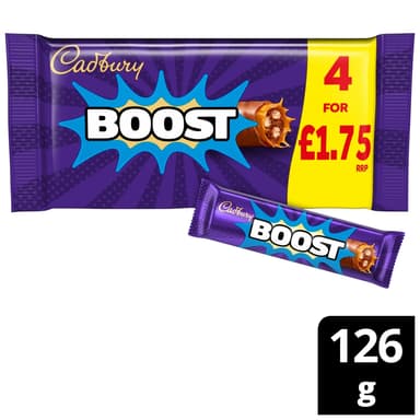 Cadbury Boost Chocolate Bar 4 Pack - 12 x 126g Multipacks