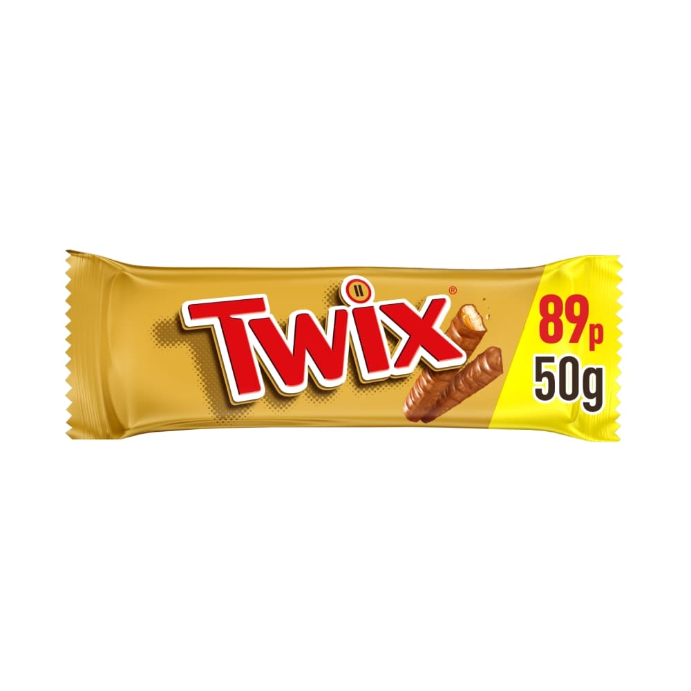 Twix Caramel Biscuit Chocolate Bar 50g 89p PMP 