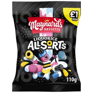 Maynards Bassetts Liquorice Allsorts Candy - 10 x 110g PMP Bags