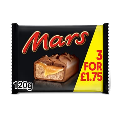 Mars Caramel Multipack Chocolate Bars 3 Pack - 22 x 118.2g Multipacks