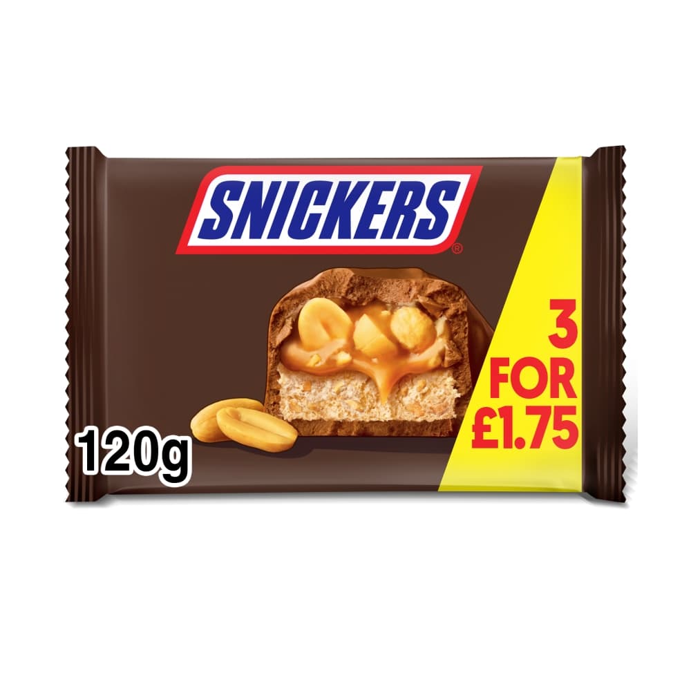 Snickers Peanut Multipack Chocolate Bars 3 Pack £1.75 PMP