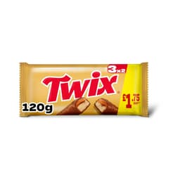 Twix Caramel & Milk Chocolate Fingers Biscuit Snack Bars Multipack 120g £1.75 PMP