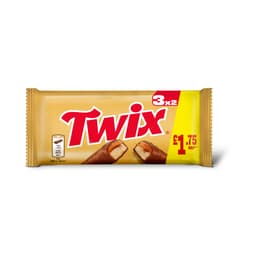 Twix Caramel & Milk Chocolate Fingers Biscuit Snack Bars Multipack 120g £1.75 PMP