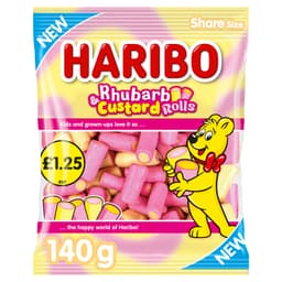 Haribo Rhubarb & Custard Rolls Bag 140g £1.25 PMP