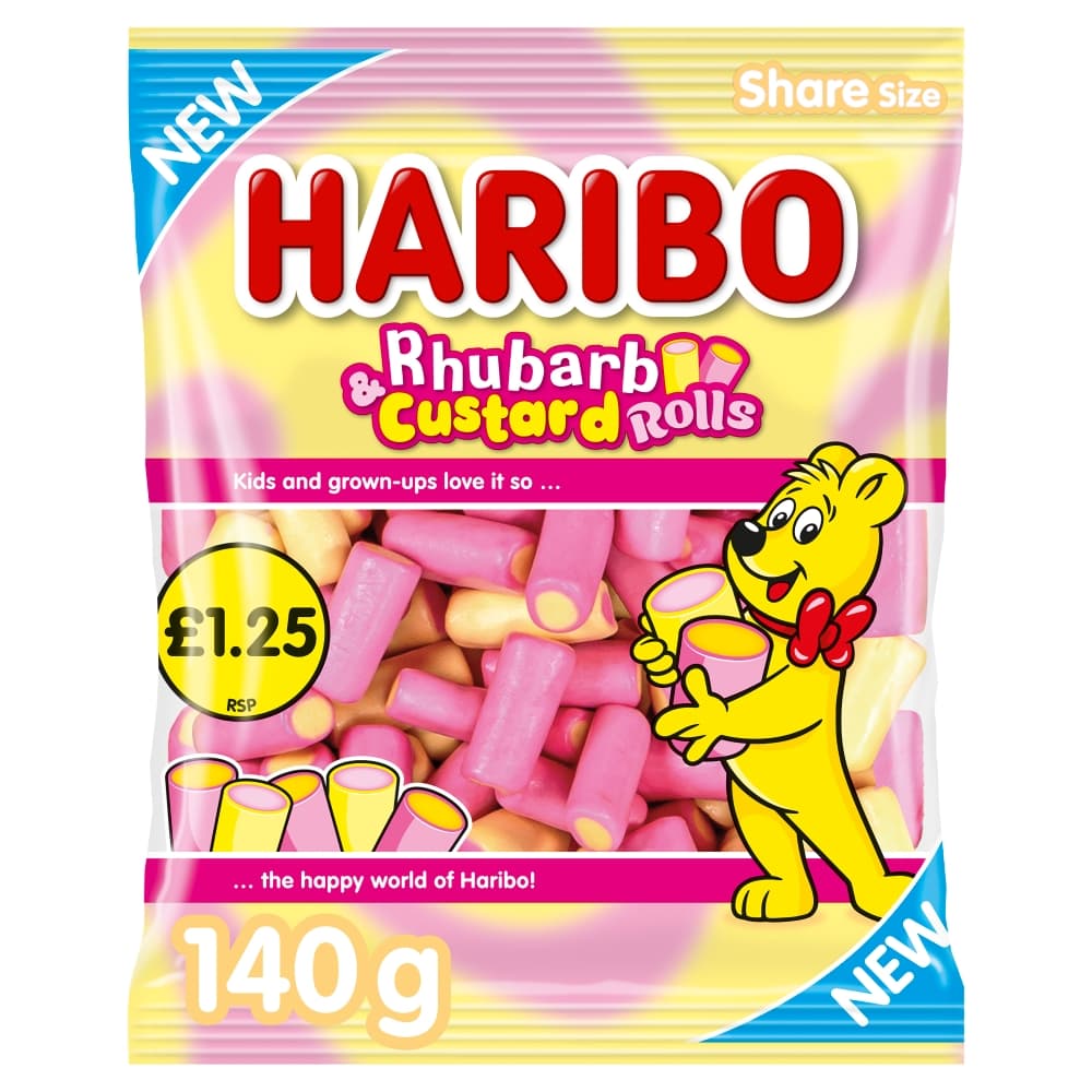Haribo Rhubarb & Custard Rolls Bag 140g £1.25 PMP
