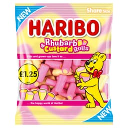 Haribo Rhubarb & Custard Rolls Bag 140g £1.25 PMP