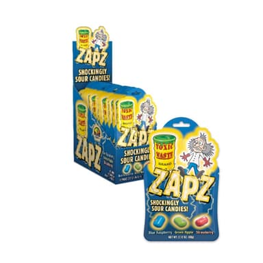 Toxic Waste Zapz Shockingly Sour Candy - 12 x 60g Bags