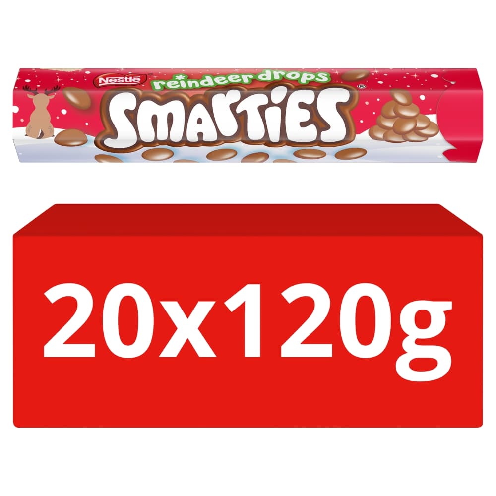 Smarties Reindeer Drops Milk Chocolate Giant Tube 120g