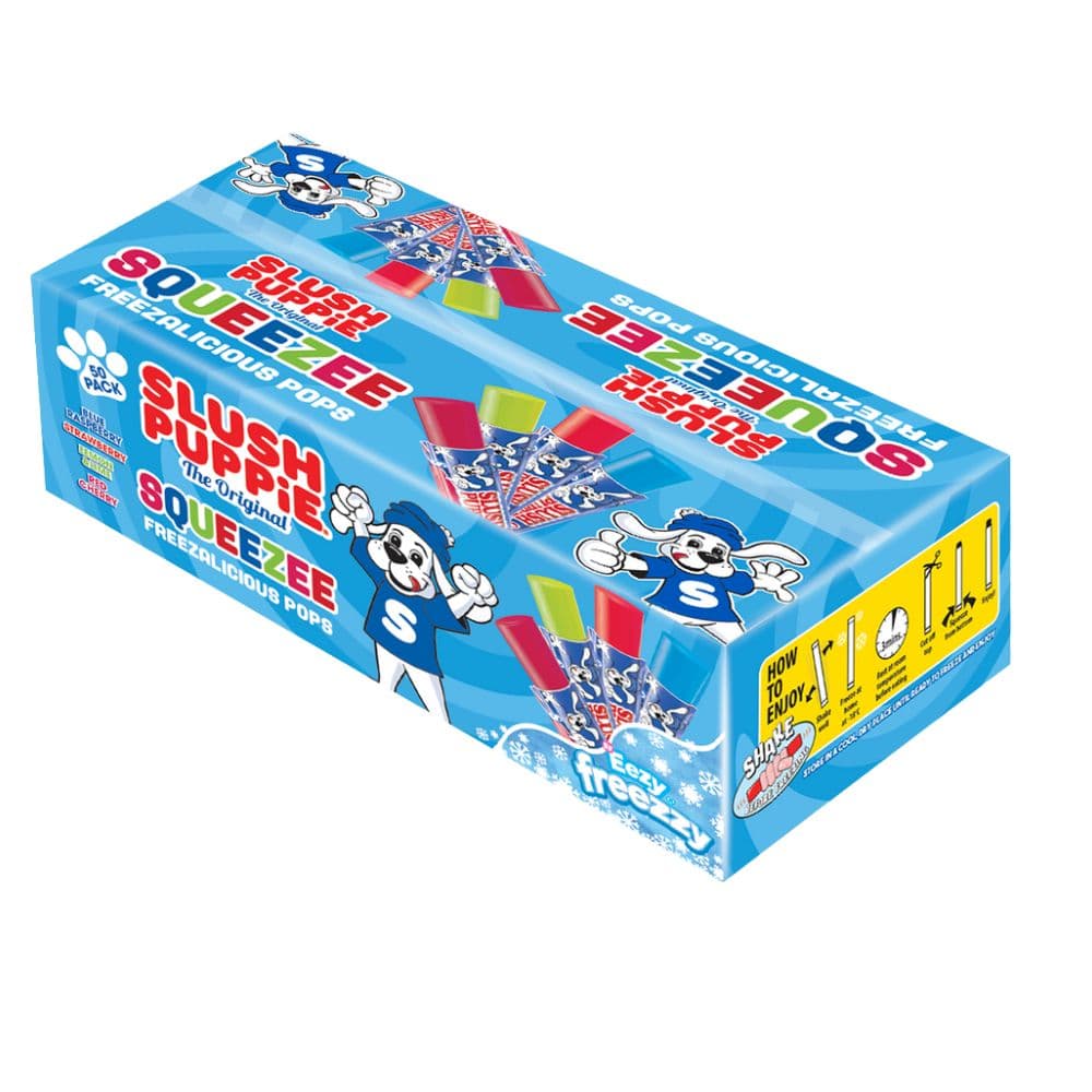 Slush Puppie Squeezee Freezalicous Ice Pops 50 Pack