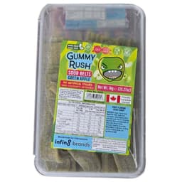 Gummy Rush Green Apple Sour Belts Tub 1kg