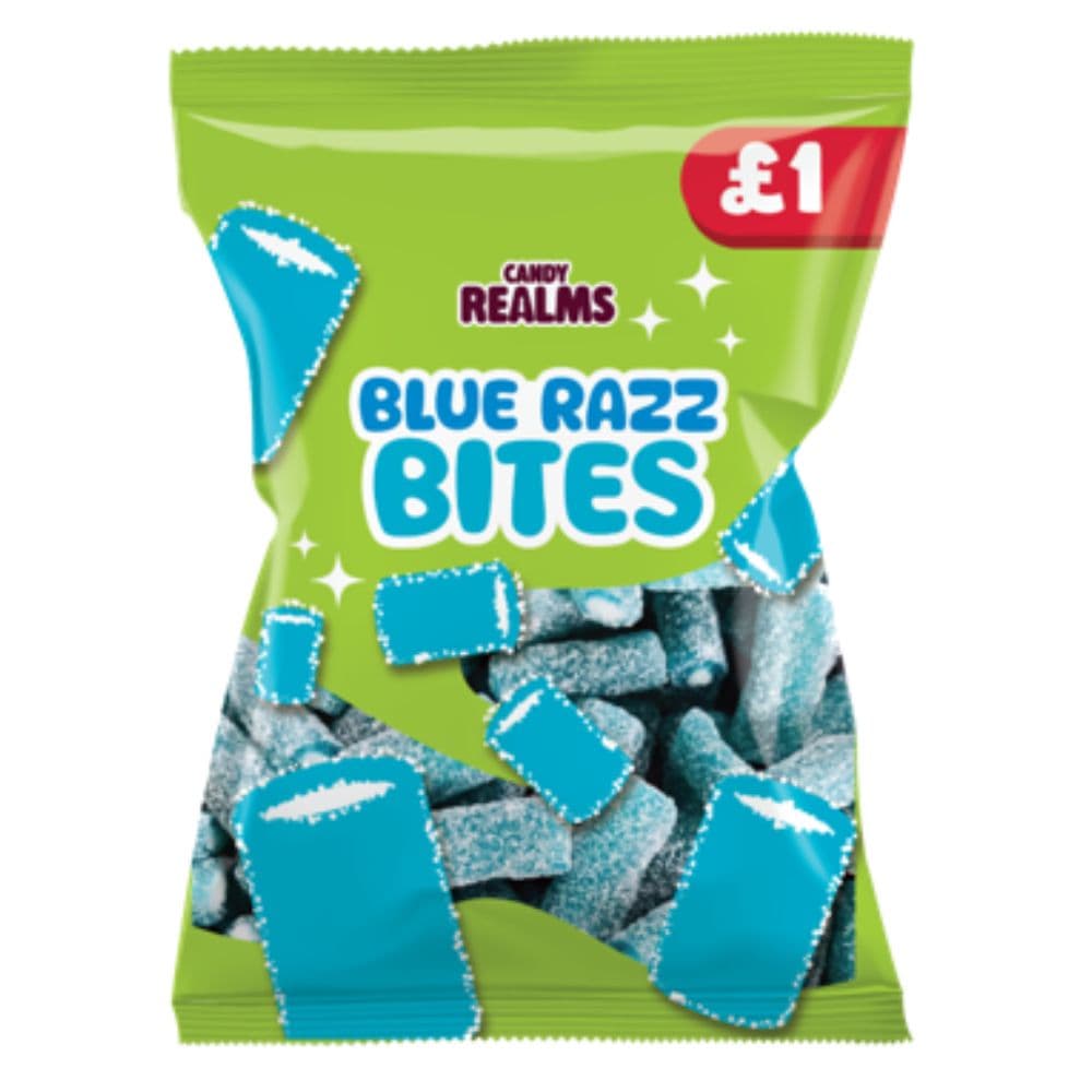 Candy Realms Blue Razz Bites Bag 160g £1 PMP