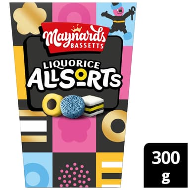 Bassetts Liquorice Allsorts Candy - 1 x 300g Carton