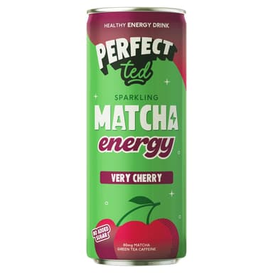 Perfect Ted Sparkling Matcha Energy Very Cherry - 12 x 250ml Cans