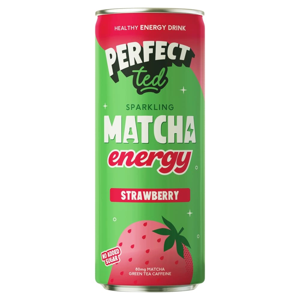 Perfect Ted Sparkling Matcha Energy Strawberry Can 250ml
