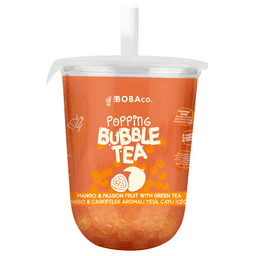 The Boba Co Popping Bubble Tea Mango & Passionfruit 330ml