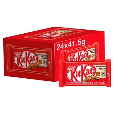 KitKat 4 Finger Milk Chocolate Biscuit Bar - 24 x 41.5g Bars