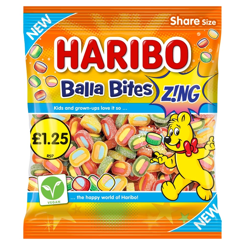 Haribo Balla Bites Z!NG Bag 140g £1.25 PMP