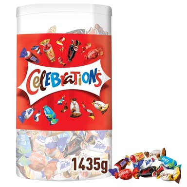 Celebrations Milk Chocolates & Biscuit Bars - 1 x 1.435kg Tube
