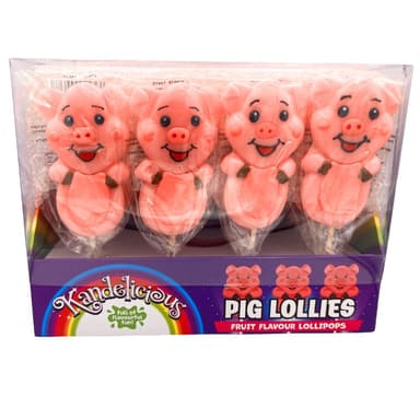 Kandelicious Pig Lolly - 24 x 140g Lollipops