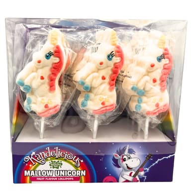 Kandelicious Unicorn Mallow Lollipop - 12 x 75g Lollipops