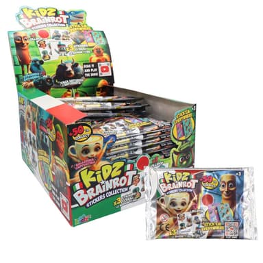 Kidz Brainrot Lollipop & Stickers - 24 x 24g Packs