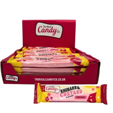 The Real Candy Co. Rhubarb & Custard Nougat - 16 x 130g Bars